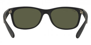 A57 RAY-BAN NEW WAYFARER RB2132 622/30 55 RUBBER BLACK  LIGHT GREEN MIRRORED SILVER