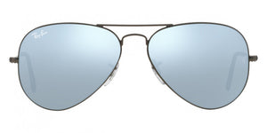 A80 RAY-BAN AVIATOR LARGE METAL RB3025 029/30 58 MATTE GUNMETAL  LIGHT GREEN MIRRORED SILVER