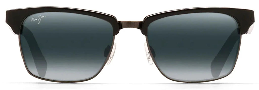 MJ75A MAUI JIM KAWIKA 257-17C 54 BLACK GLOSS WITH ANTIQUE PEWTER / NEUTRAL GREY