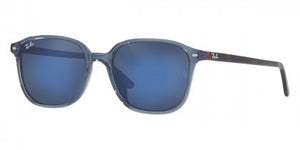 RB166 RAY-BAN LEONARD RB2193 6638O4 53 TRANSPARENT DARK BLUE / GRAY MIRRORED BLUE