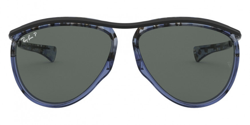 D294 RAY-BAN OLYMPIAN AVIATOR RB2219 128802 59 GRADIENT HAVANA BLUE / BLUE POLARIZED