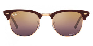 RB001 RAY-BAN CLUBMASTER RB3016F 1365G9 55 MM BORDEAUX ON ROSE GOLD / RED POLARIZED