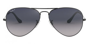 F47 RAY-BAN AVIATOR LARGE METAL RB3025 004/78 58 GUNMETAL / BLUE GRADIENT GRAY  POLARIZED