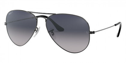 F47 RAY-BAN AVIATOR LARGE METAL RB3025 004/78 58 GUNMETAL / BLUE GRADIENT GRAY  POLARIZED