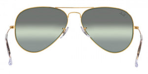 D345 RAY-BAN AVIATOR LARGE METAL RB3025 9196G4 62 LEGEND GOLD / GRADIENT DARK GREEN MIRRORED