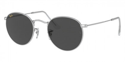 RB182 RAY-BAN ROUND METAL RB3447 9198B1 53 SILVER  DARK GRAY