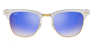 H96 RAY-BAN CLUBMASTER ALUMINUM RB3507 137/7Q 51 BRUSHED SILVER / BLUE FLASH GRADIENT