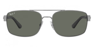 F276 RAY-BAN RB3687 004/58 58 GUNMETAL / GREEN POLARIZED