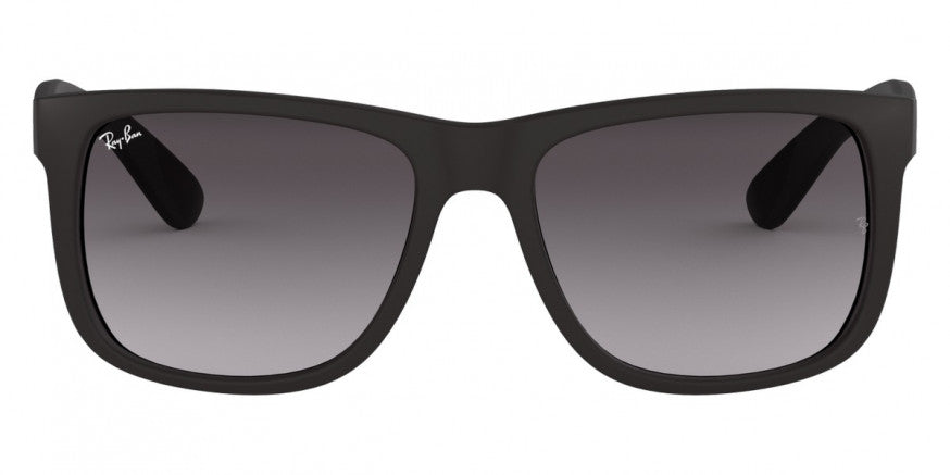 A61 RAY-BAN JUSTIN RB4165 601/8G 55 RUBBER BLACK / LIGHT GRAY GRADIENT DARK GRAY