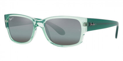 RB077 RAY-BAN RB4388 6646G6 58  TRANSPARENT GREEN / BLUE POLARIZED