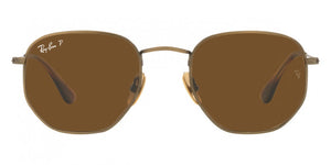 F310 RAY-BAN HEXAGONAL RB8148 920757 54 DEMI GLOSS ANTIQUE GOLD / BROWN POLARIZED