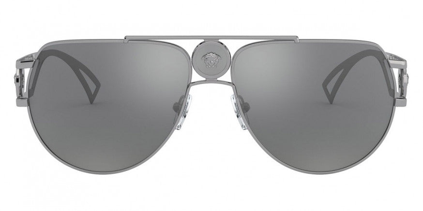 VE125 VERSACE VE2225 10016G 60  GUNMETAL / GRAY MIRRORED SILVER